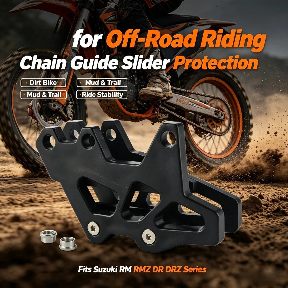 Off-Road Motorcycle Chain Guide Guard For Suzuki RM125 RM250 RMZ250 RMZ450 RMX450 DRZ250 DRZ400  - Automotive LED Light