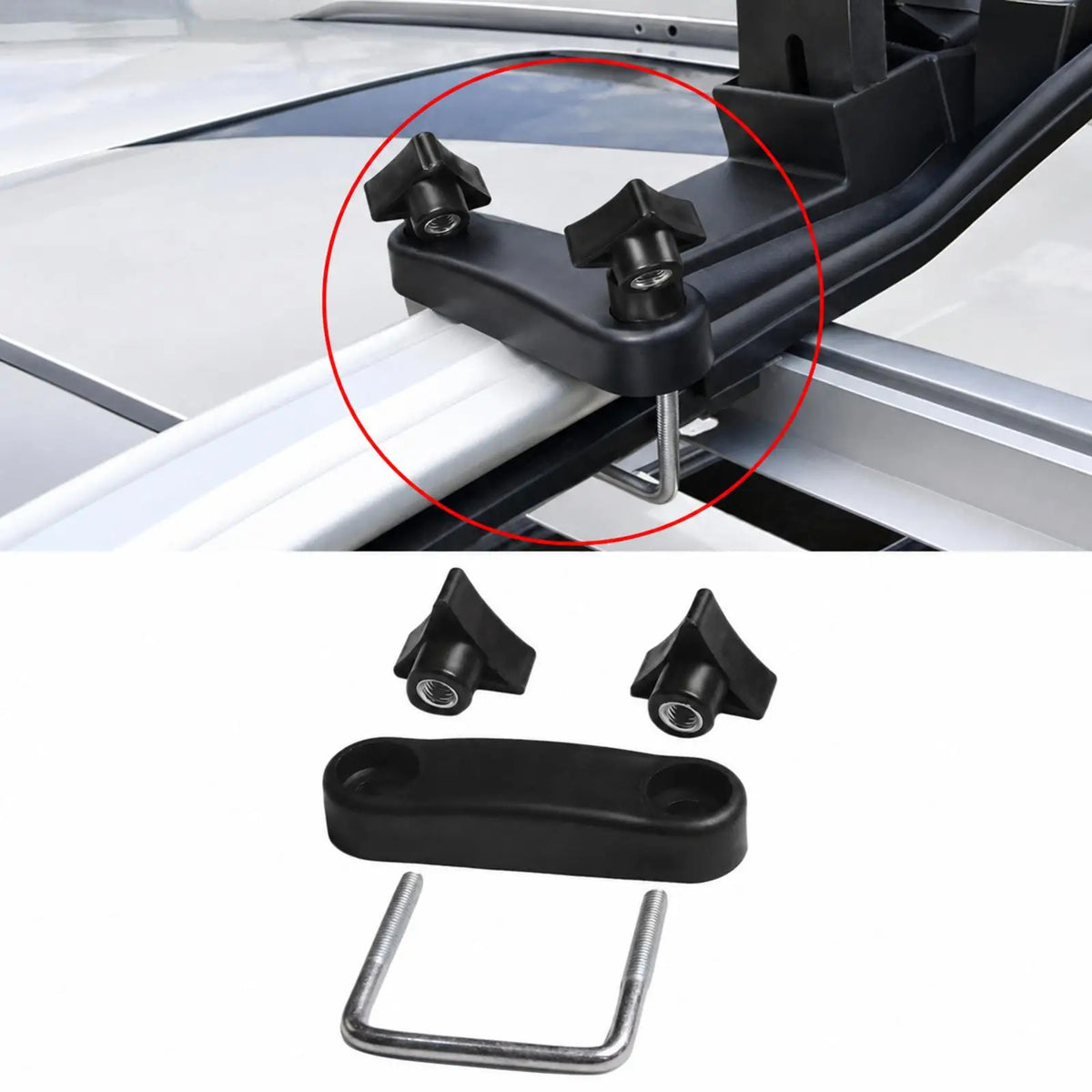 Auto Roof Luggage Rack U Bolt Clamps Easy Install Retainer Clip for Luggage Rack Accessories Mos - Automotive LED Light