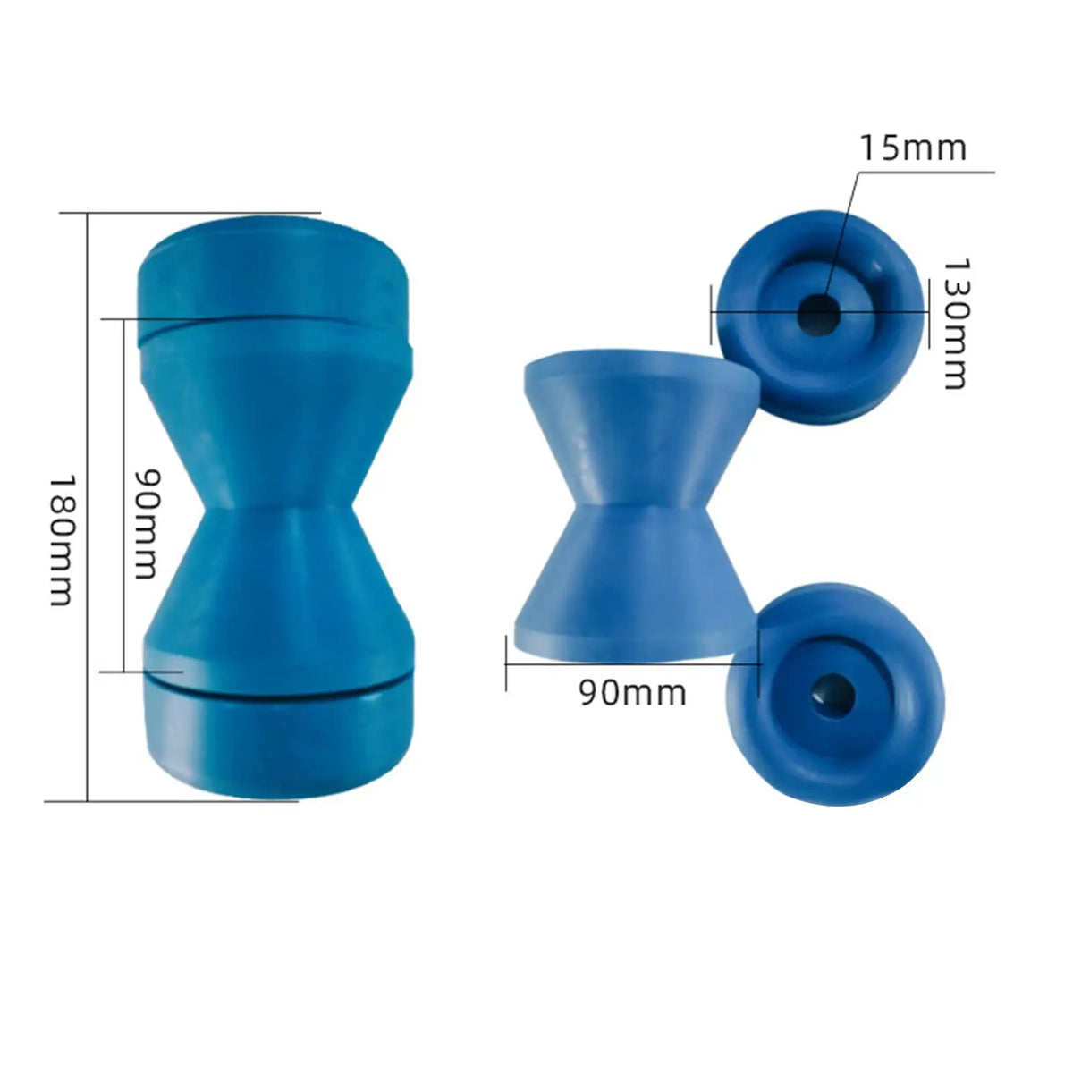 Boat Trailer Roller 90mm Polyurethane Non Marking Blue Stopper Marine Keel Roller Bow Roller for - Automotive LED Light