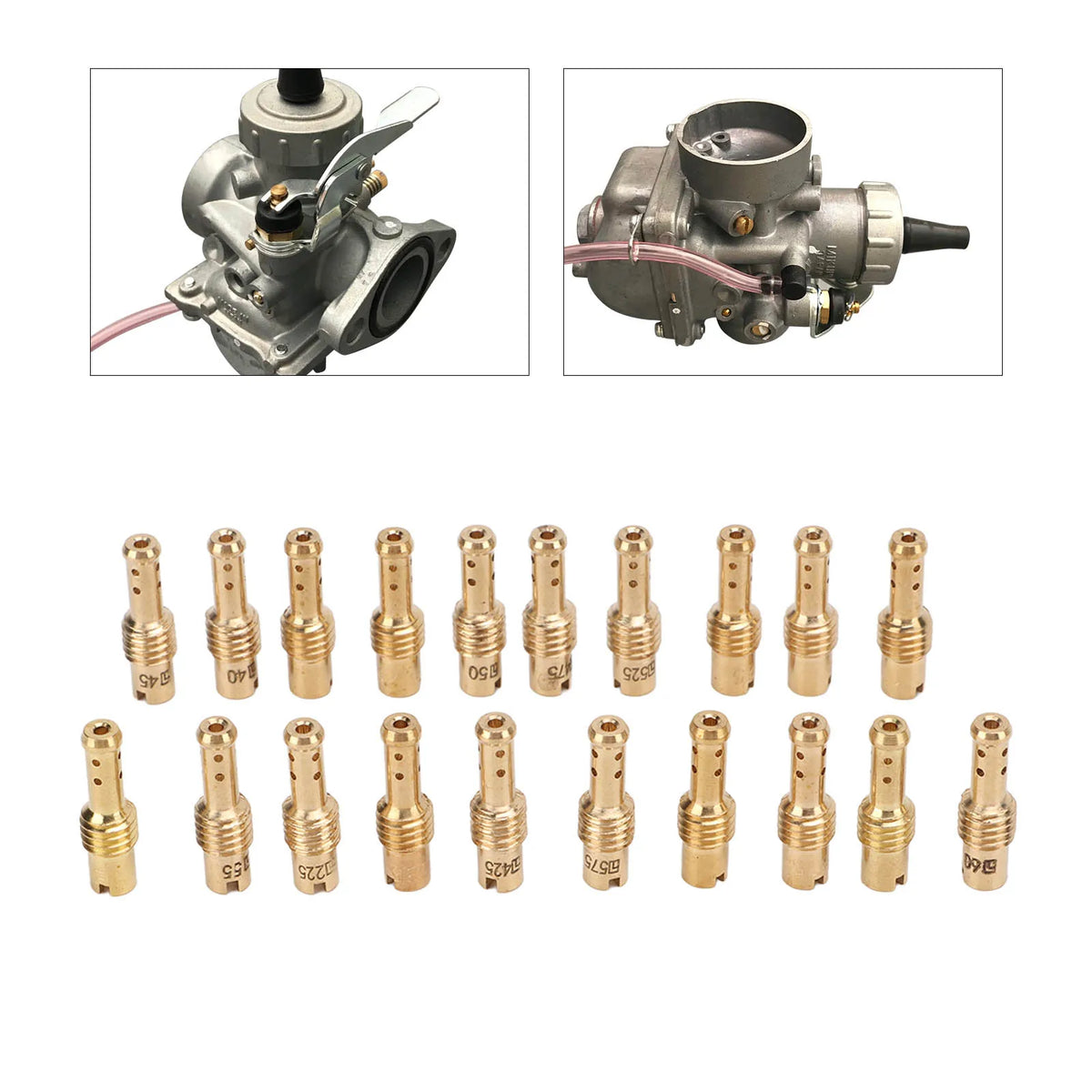 20PCS 12.5‑60 Motorcycle Carburetor Main Jets Slow Pilot Jets Kit for MIKUNI VM TM TMX Carbs Car - Automotive LED Light
