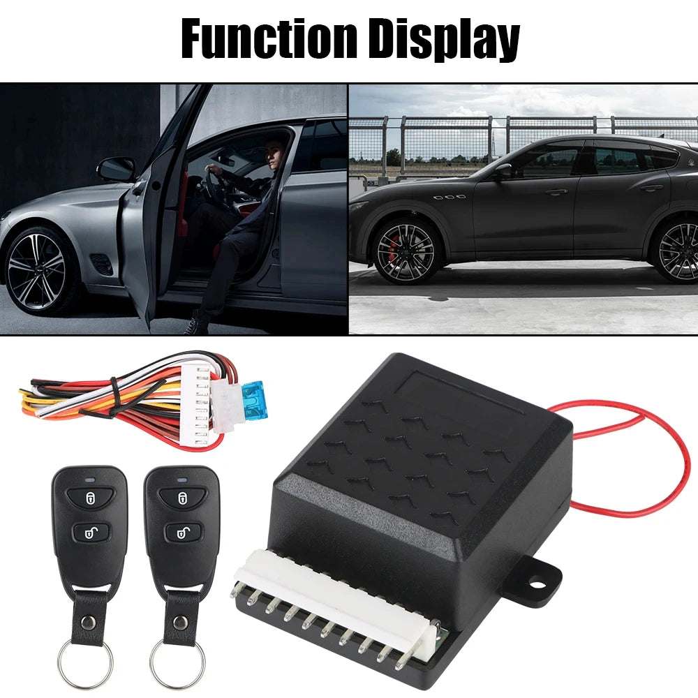 12V Universal Car Keyless Entry Central Locking Remote Control, Wire Cutting Car Rearview Mirror - Automotive LED Light