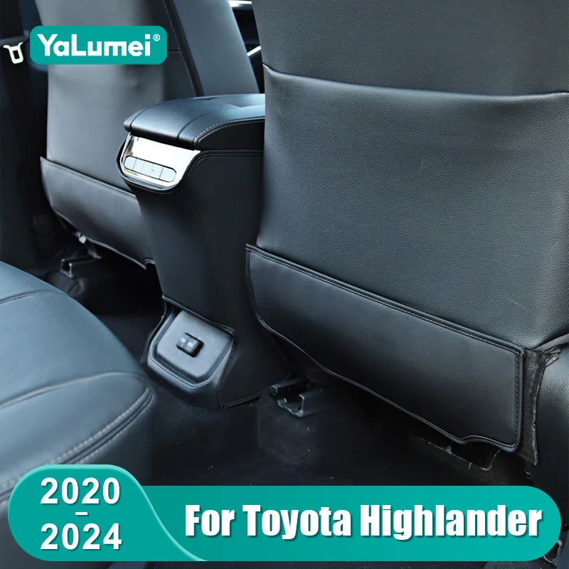 Leather Seat Back Cover Protector Anti Kick Mats For Toyota Highlander XU70 Klug for Seat XU70 - Automotive LED Light