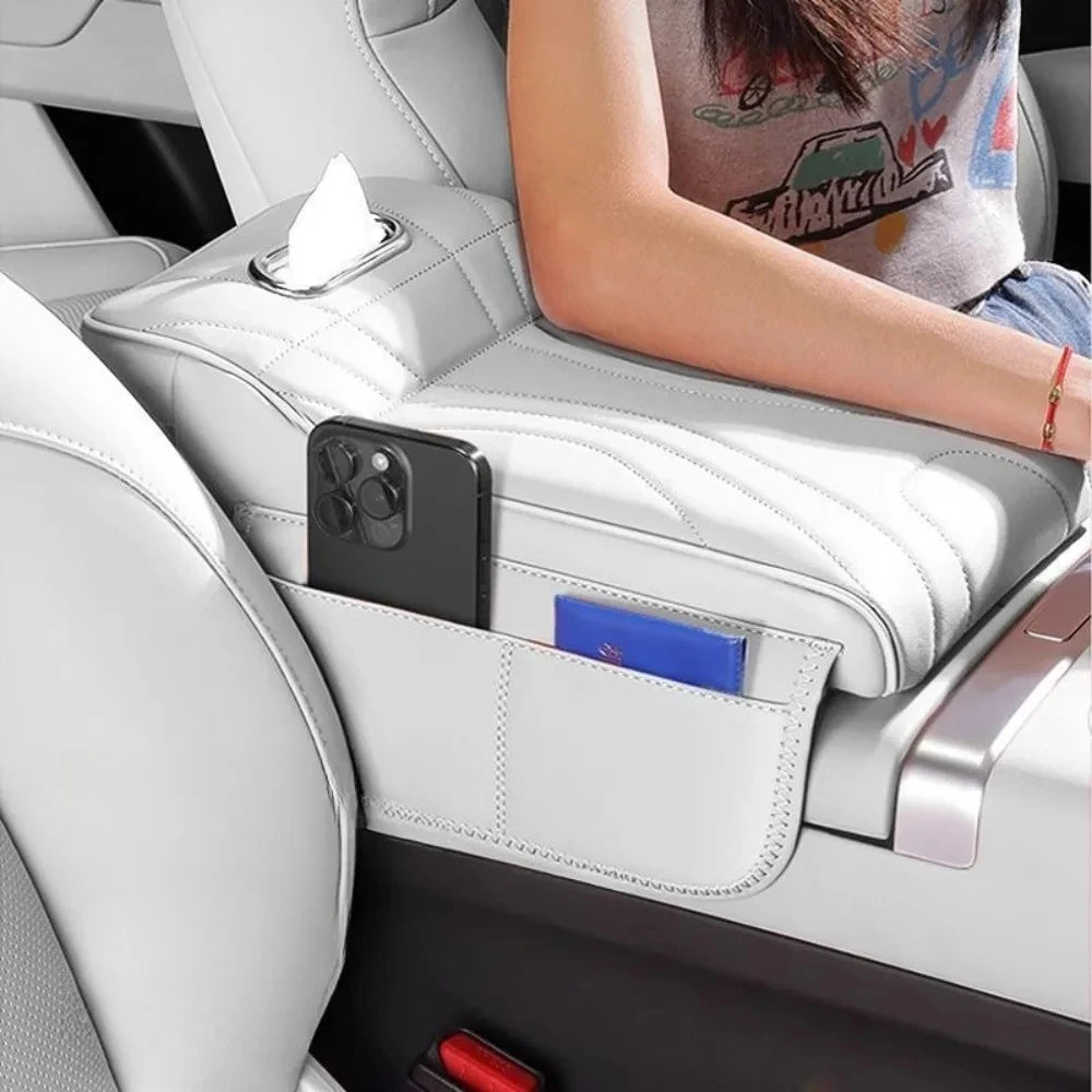 2026 New Universal Memory Foam Car Armrest Booster Pad with Storage Pocket Comfort Cushion for D - Automotive LED Light