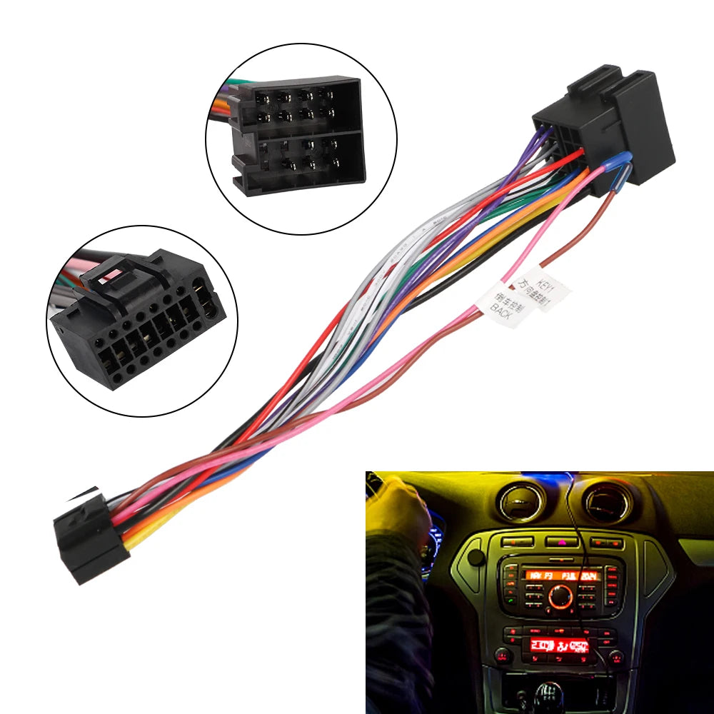 ISO Standard Connector Adapter Car Wire Cable Adapter Car Stereo Radio For ALPINE 16 Pin Plug Ca - Automotive LED Light