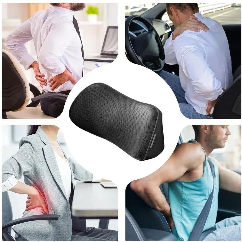 Lumbar Support Car Seat Pillow Memory Foam Breathable Back Protector for Office Chairs and Car I - Automotive LED Light