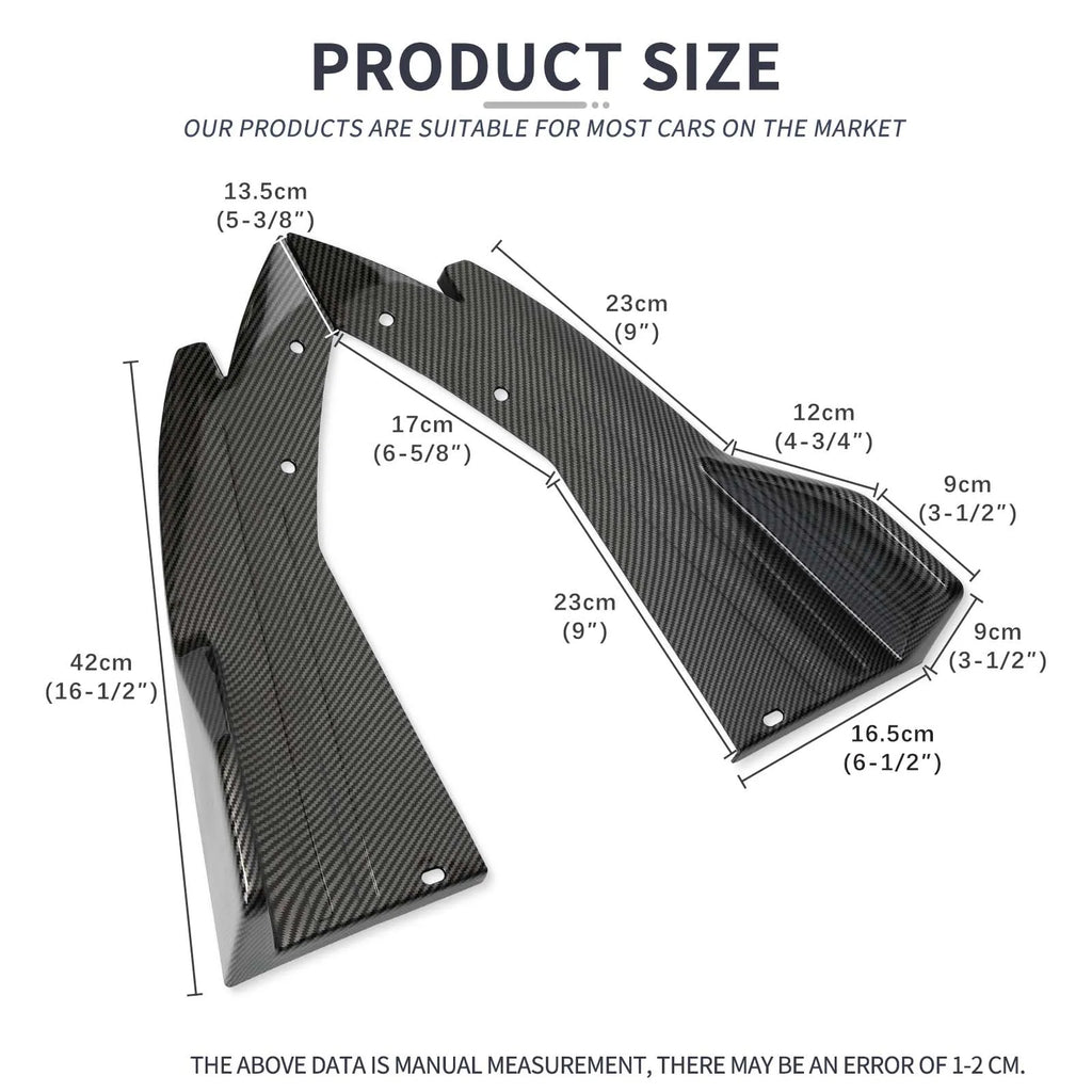Universal Car Rear Bumper Spoiler Lip Carbon Fiber Wing Trim Protection Anti-crash Diffuser Side - Automotive LED Light