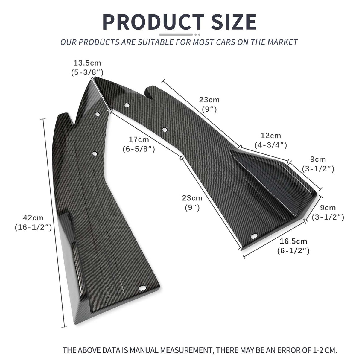 Universal Car Rear Bumper Spoiler Lip Carbon Fiber Wing Trim Protection Anti-crash Diffuser Side - Automotive LED Light