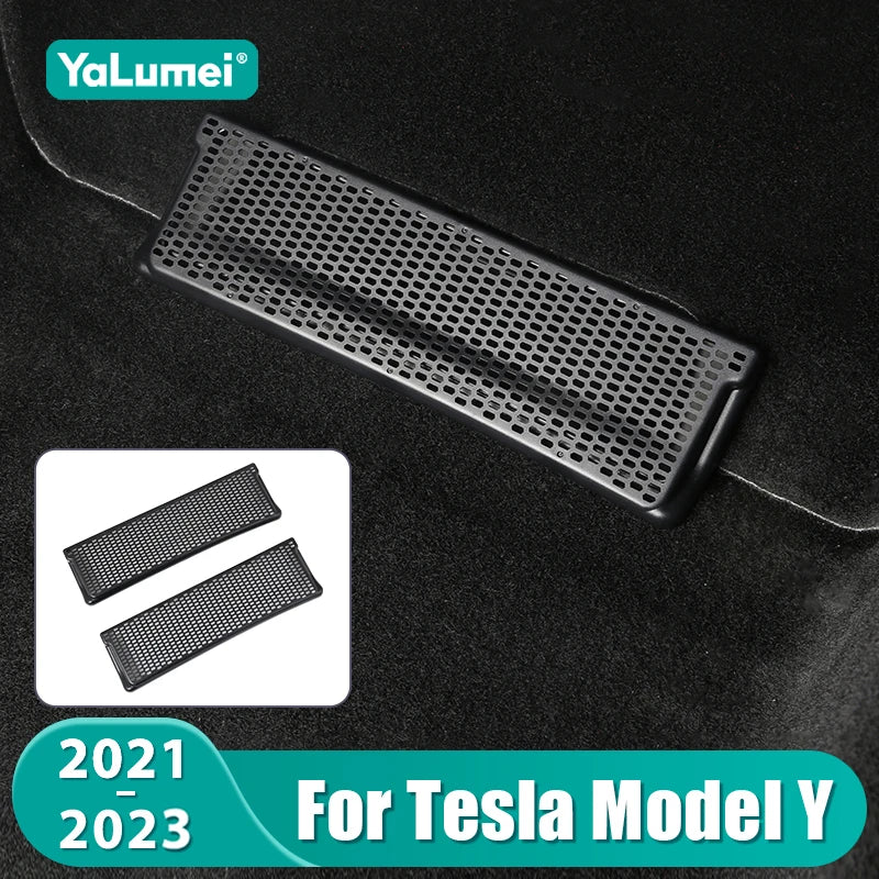 For Tesla Model Y 2021 2022 2023 Car Rear Seat Under Air Vent Duct Outlet Cover Shell Accessorie - Automotive LED Light
