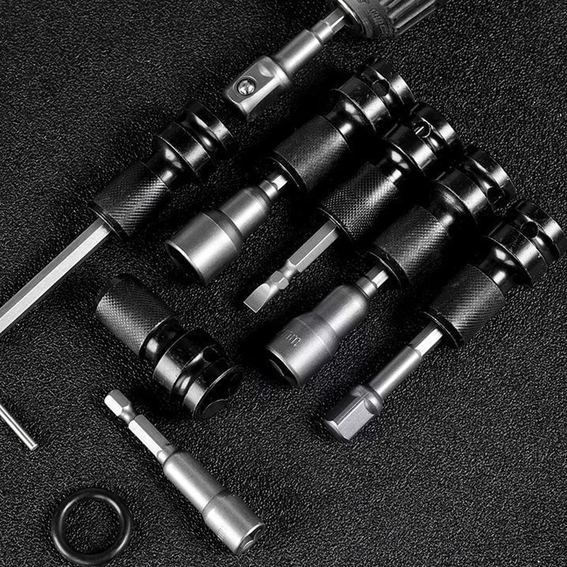 1/2PCS Electric Wrench Impact Wrench Drill Adapter 1/2 To 1/4 Hex Converter Socket Extension Bit - Automotive LED Light