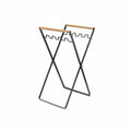 Outdoor Trash Rack Heavy-duty Foldable Rubbish Bin Holder Wooden Handle Iron Frame for Garden Re - Automotive LED Light