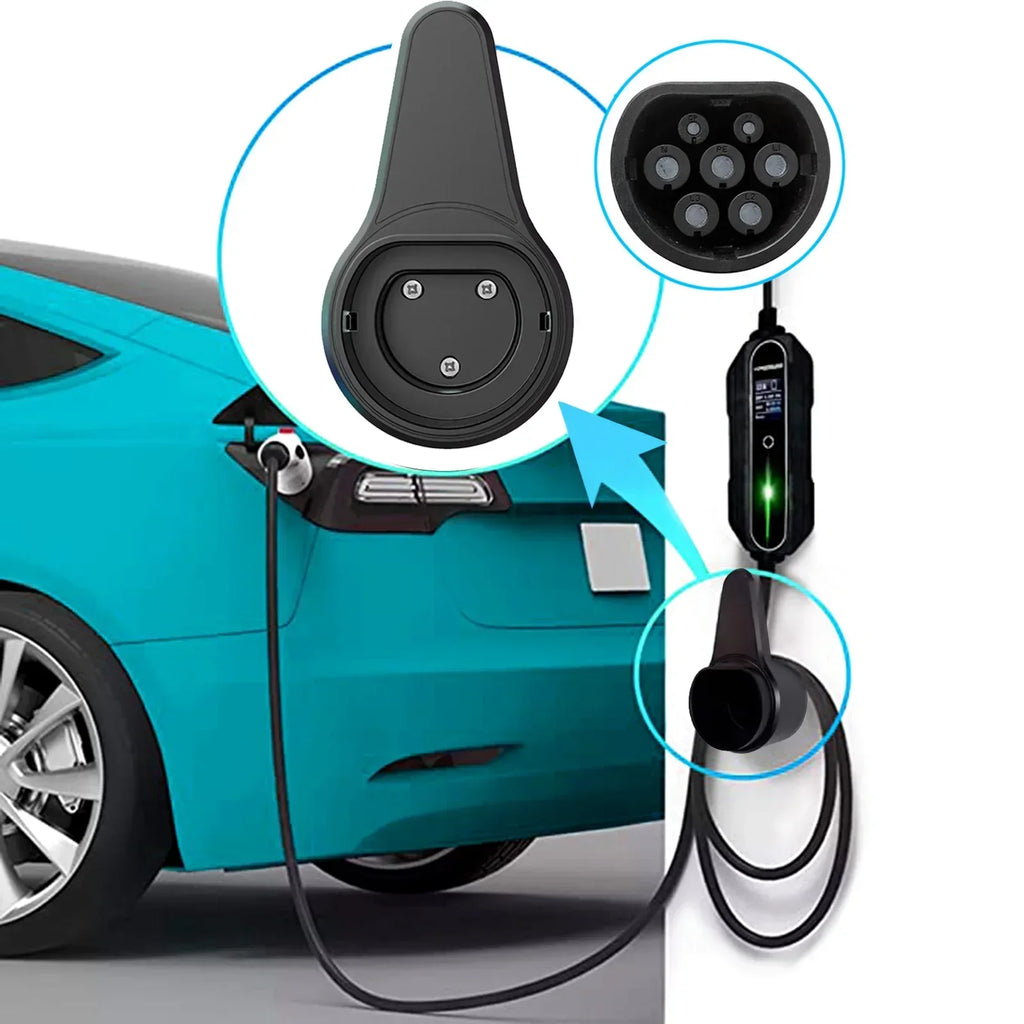 AD EV Charger Plug Holder for Electric Vehicle Charging Cable Plug Stand Extra Protection Wallbo - Automotive LED Light