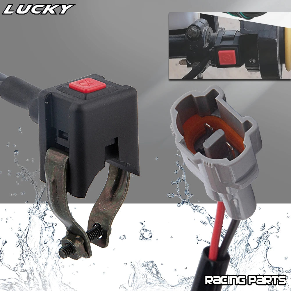 Universal Motorcycle Electric Flameout Starter Stop Button ON/OFF Kill Switch For KTM EXC-F SXF  - Automotive LED Light