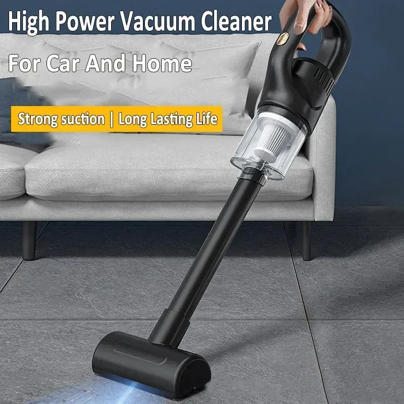 Car Vacuum Cleaner 2 in 1 60000PA Wireless Cleaner Handheld Chargeable Compressed Air Duster Vac - Automotive LED Light