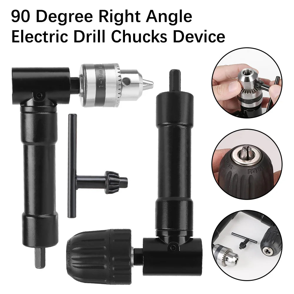 3 Jaw Clip 90 Degrees Right Angle Extender For Electric Drill Bits Adapter Plastic/Metal Chucks  - Automotive LED Light