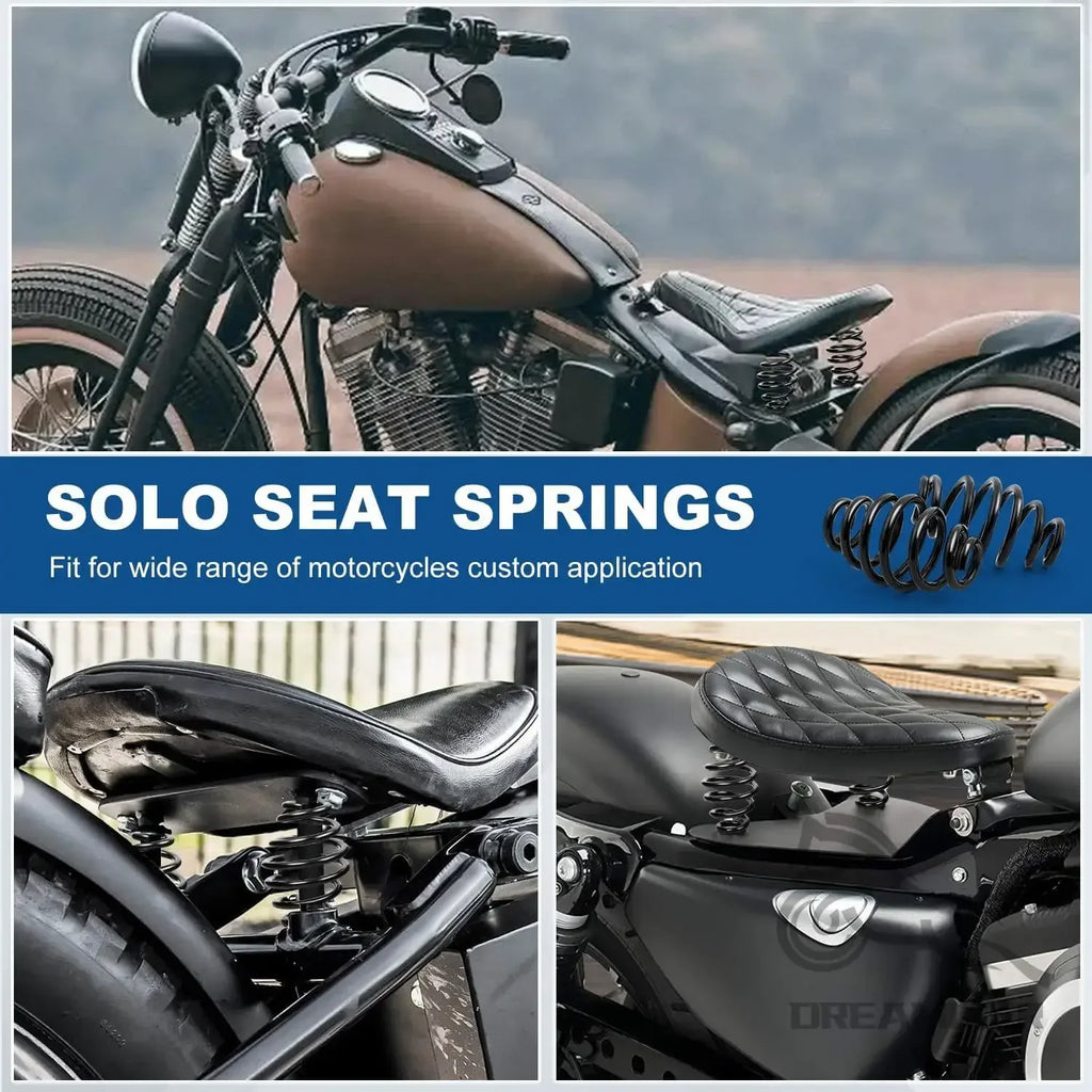3" Universal Motorcycle Spiral Barrel Coiled Solo Seat Springs For Harley Chopper Bobber Softail - Automotive LED Light