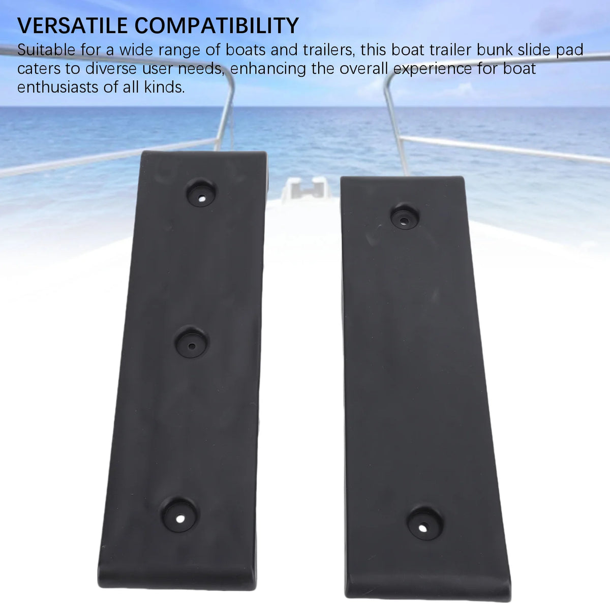 10 Piece Black Boat Trailer Bunk Slides Pads Easier Launching Loading 3 X 10in Reduces Friction  - Automotive LED Light