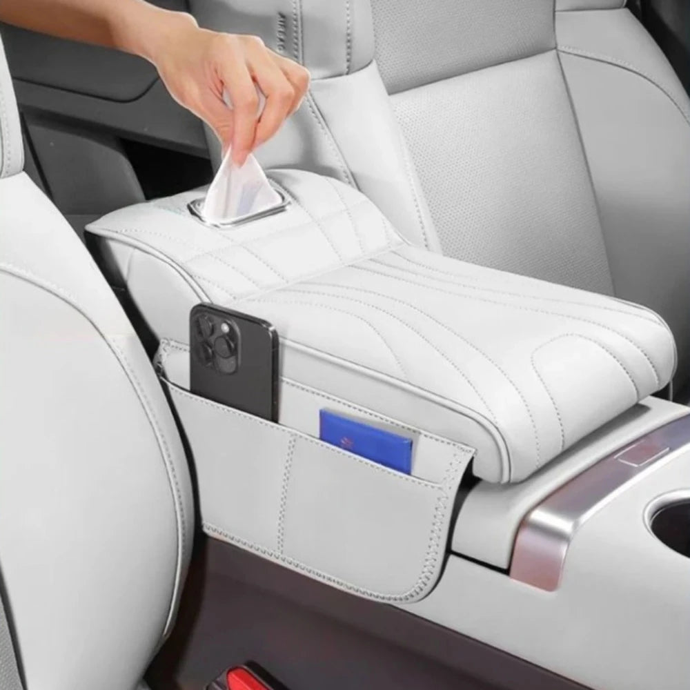 2026 New Universal Memory Foam Car Armrest Booster Pad with Storage Pocket Comfort Cushion for D - Automotive LED Light