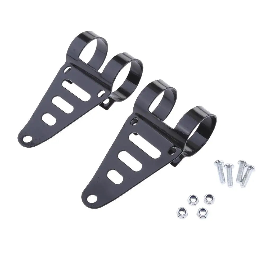 Motorcycle Headlamp Bracket Metal Fork Mount Headlight Holder Plate Easy Install for Custom Bike - LED Motorcycle Light