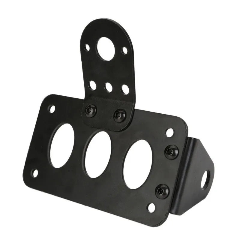 Motorcycle Black Side Mount License Plate Bracket Tail Light Holder For Harley Cruiser Bobber Ch - LED Motorcycle Light