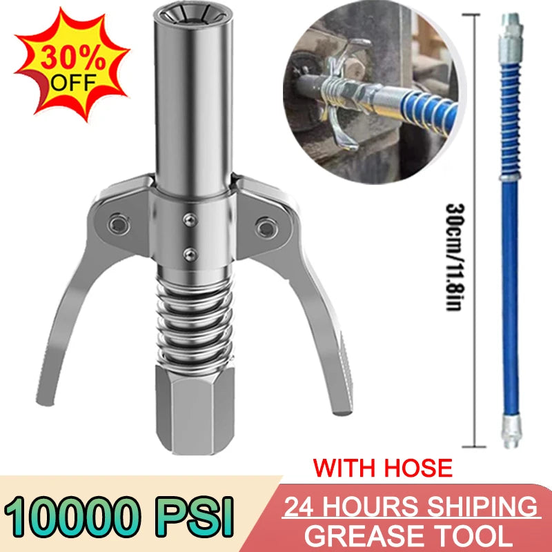 Mini Grease Gun Coupler 10000PSI Manual Grease Pump Head Syringe Lubrication Nozzle Oil Pump Fil - Automotive LED Light