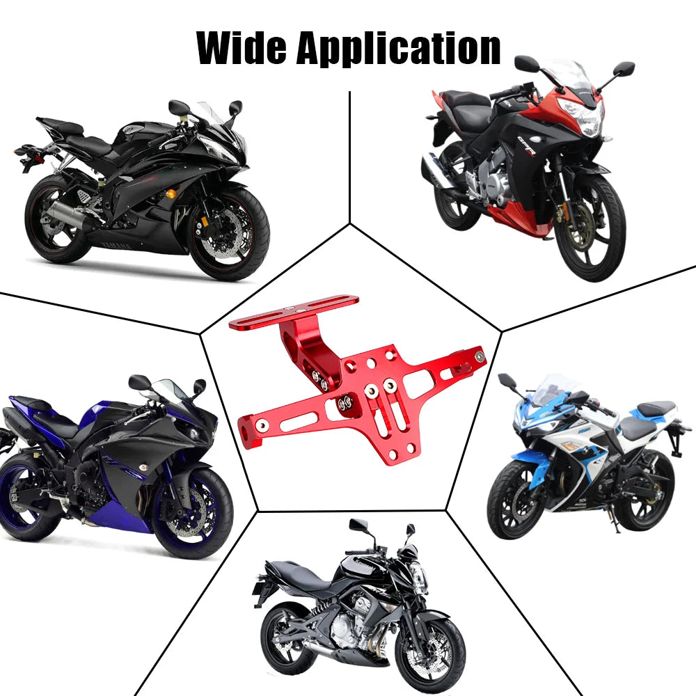 Motorcycle License Plate Holder Aluminium Alloy Rear Stand With Turn Signal Lights Holder Socket - LED Motorcycle Light