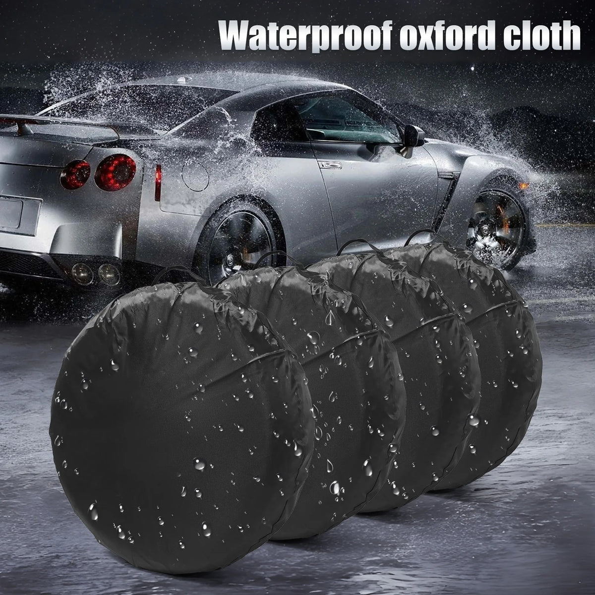 1PC/4PCS Spare Tire Cover Case Tire Wheel Bag Spare Wheel Tyre Weather Protection Storage Covers - Automotive LED Light