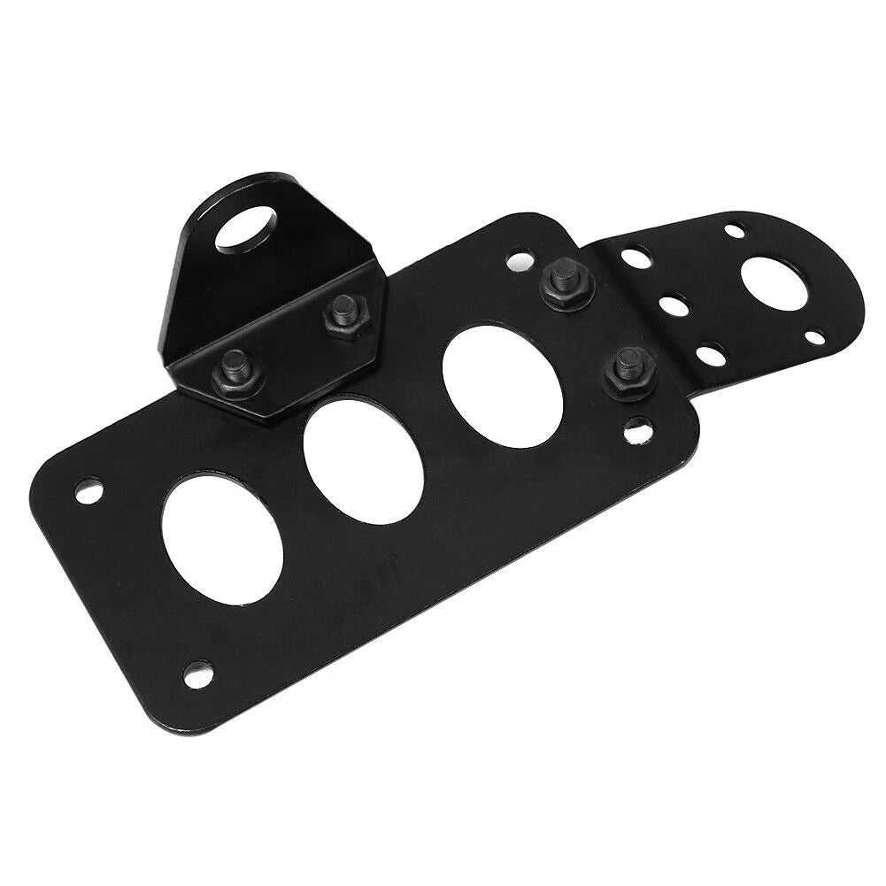 Motorcycle Black Side Mount License Plate Bracket Tail Light Holder For Harley Cruiser Bobber Ch - LED Motorcycle Light