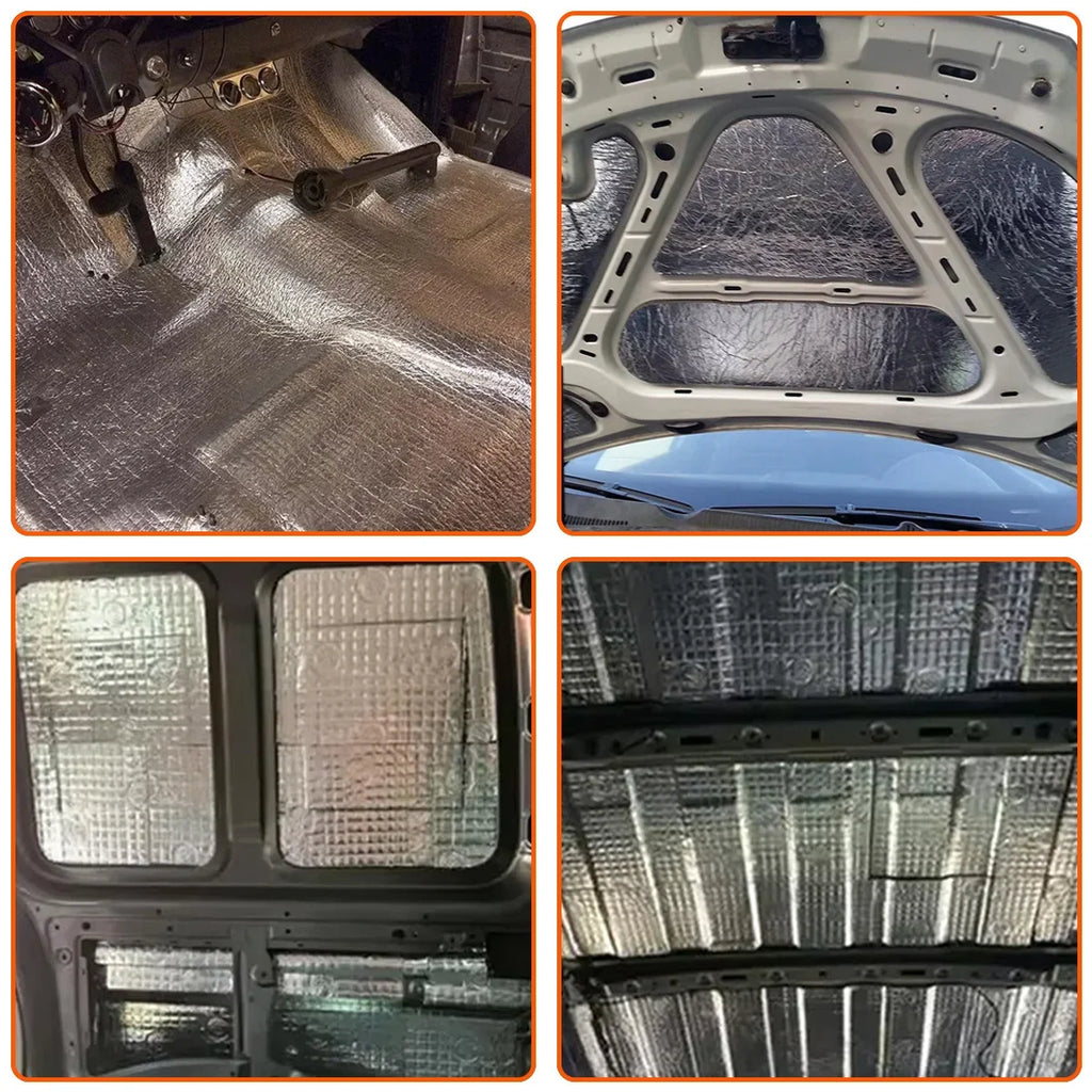 1PC Car Sound Insulation Cotton Engine Hood Heat Insulation Self-Adhesive Pad With Four Specific - Automotive LED Light