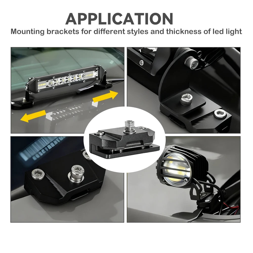 1/2Pcs LED Work Light Mount Bracket Car Headlight Holder LED Flood Lights Clamp Spotlight Stand  - Automotive LED Light