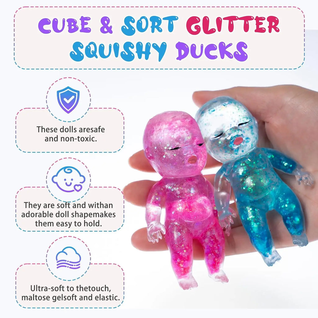 Stress Anxiety Relief 1pc Glitter Silicone Baby Squeeze Toys Slow Rebound Fidget Toys Soft Satis - Automotive LED Light