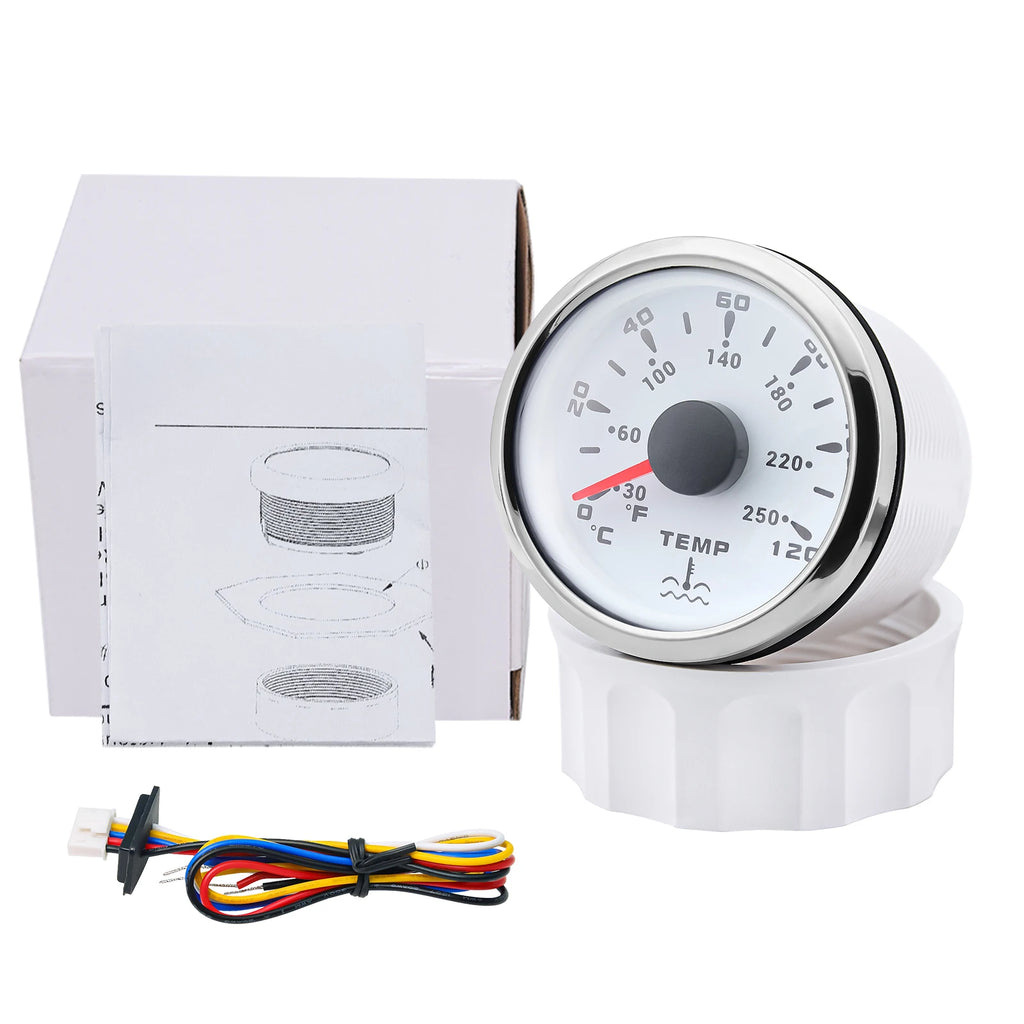 2" 52mm Water Temperature Gauge 0~120℃ with 7 Color Backlight Water Temp Sensor  for M16 M14 - Automotive LED Light