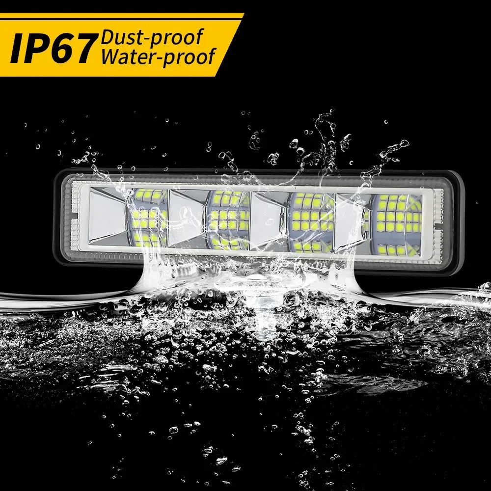 2Pcs 72W Car Work Light LED Bar 4x4 24 LED Worklight Bar Offroad SUV ATV Tractor Boat Trucks Exc - LED Motorcycle Light