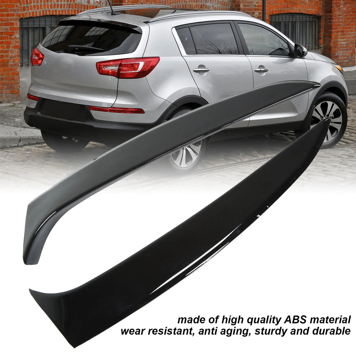 Car Rear Window Side Spoiler Gloss Black Rear Window Side Spoiler Wing Canard Splitter Replaceme - Automotive LED Light