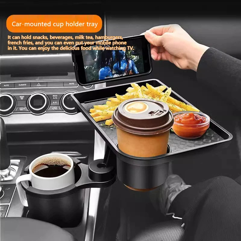 Car Dining Table Car Tray with Double Cup Holder Dining Table Dining Car Tray Portable Adjustabl - Automotive LED Light