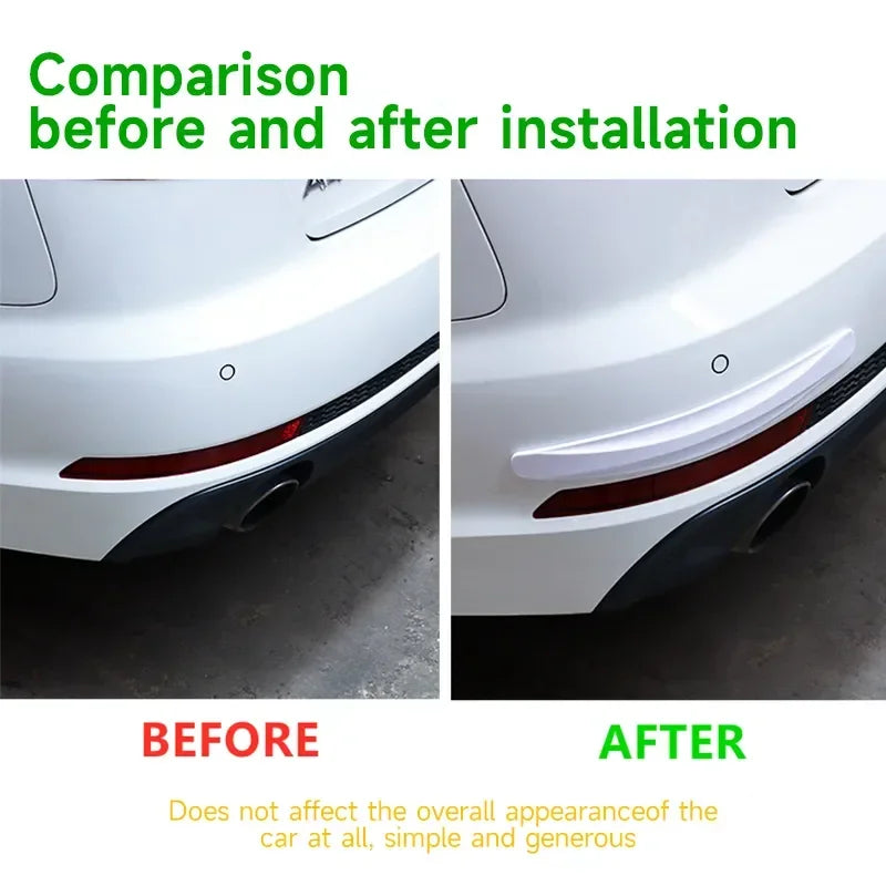 2pcs Car Bumper Protector Strip Guard Corner Protection Strips Scratch Protector Crash Anti Coll - Automotive LED Light
