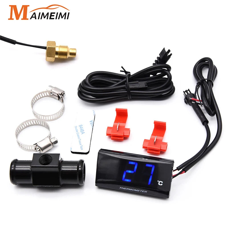Mini Meter Thermometer Motorcycle KOSO Water Temperature Gauge for XMAX300 CB400 MT 07 09 + Koso - Automotive LED Light