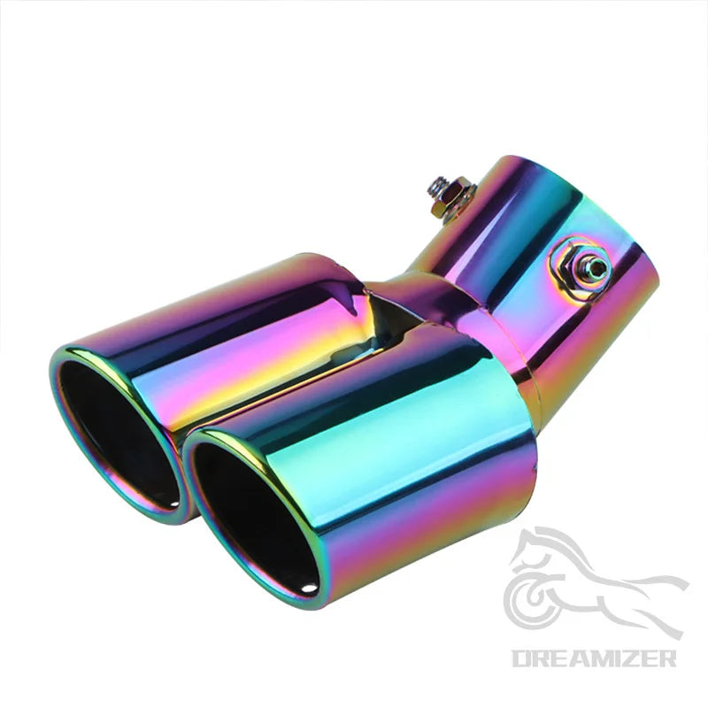 Car Styling Universal Car Decoration Chrome Tail Pipe Car Exhaust Trim Muffler Pipe Tail Stainle - Automotive LED Light