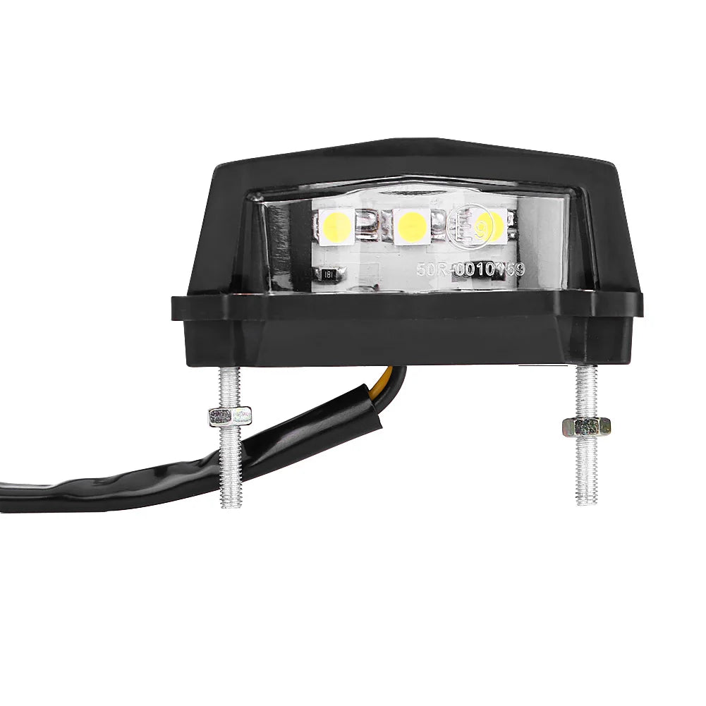 12V Universal Motorcycle Motorbike LED License Plate Light Rear Tail Lamp White - LED Motorcycle Light