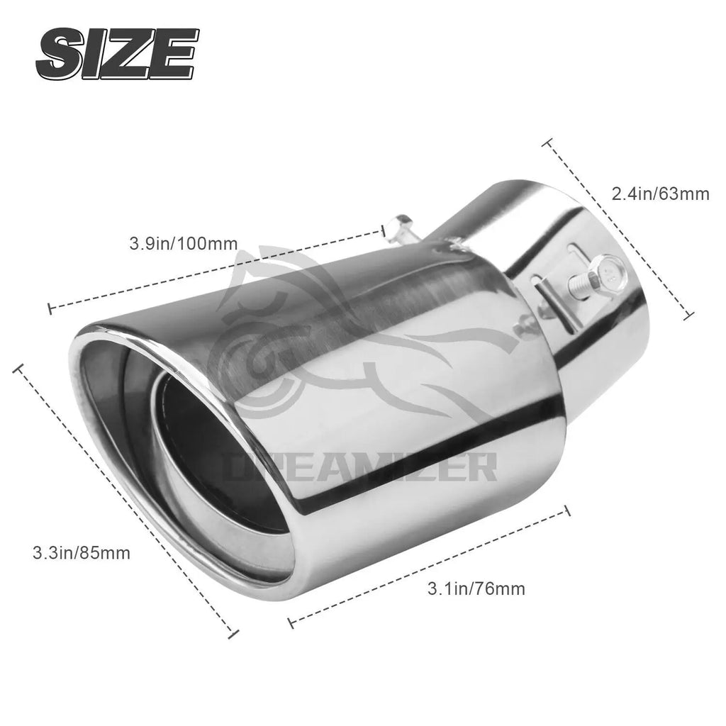 Auto Car Exhaust Pipe Tip Tail Muffler Stainless Steel Muffler Pipe Exhaust Tip Universal Car Ac - Automotive LED Light