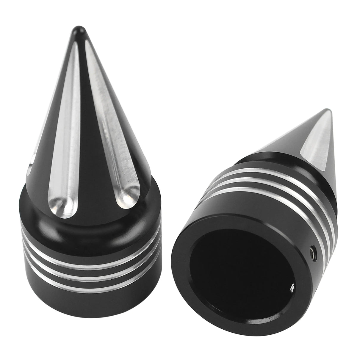 Motorcycle CNC Front Axle Nut Cover Cap Aluminum Black-Fit for Harley Sportster XL XG Touring FL - Automotive LED Light