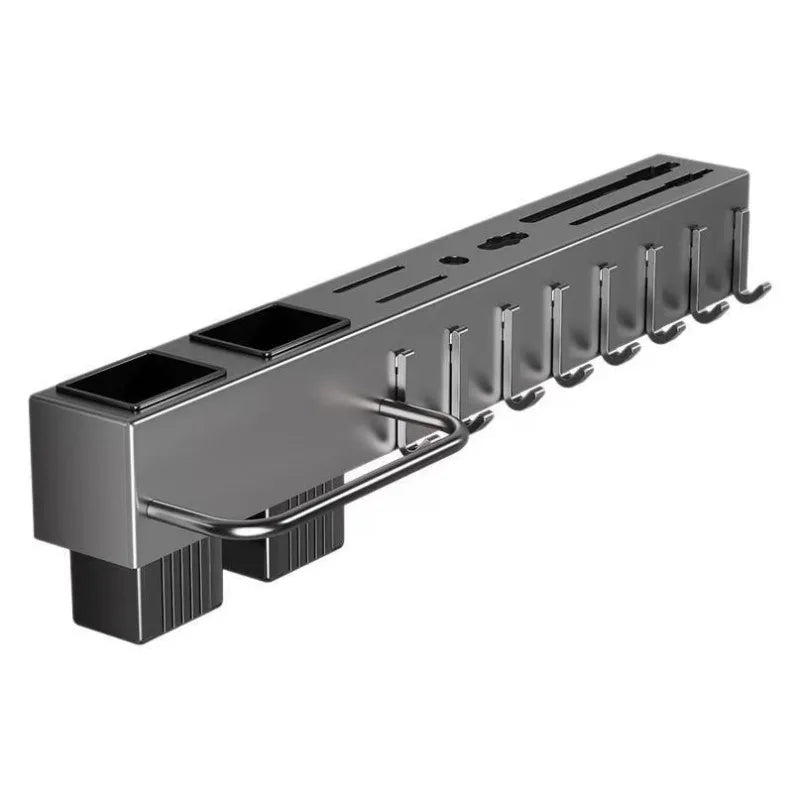 Kitchen Wall‑Mount Storage Shelf Tool‑Free Installation Multifunctional Chopstick Holder for Kni - Automotive LED Light