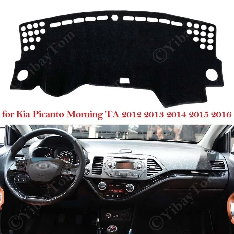 For Kia Picanto Morning TA 2012 2013 2014 2015 2016 Dashboard Cover Dash Board Mat Carpet Pad Su - Automotive LED Light