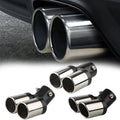 Decoration Chrome Tail Pipe Stainless Steel Car Styling Universal Curved Double Outlet Car Exhau - Automotive LED Light
