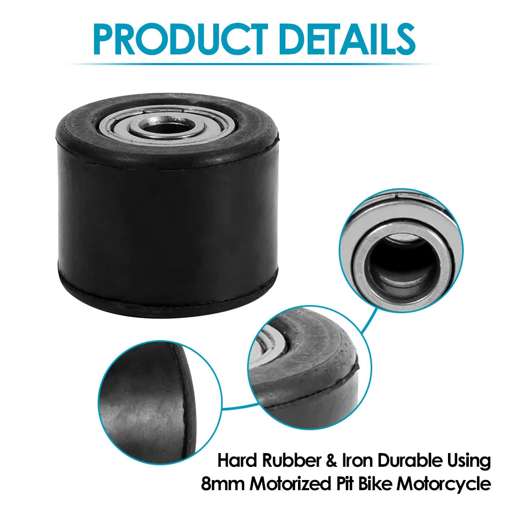 Motorcycle Motorbike 8mm Chain Roller Tensioner Pulley Wheel Guide for Motorcycle Dirt Bike Endu - Automotive LED Light
