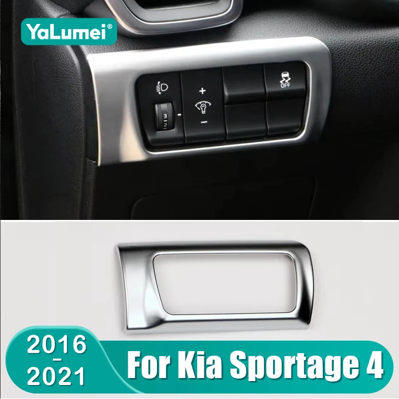For Kia Sportage 4 QL 2016 2017 2018 2019 2020 2021 Car Headlight Adjustment Button Trim Cover A - Automotive LED Light
