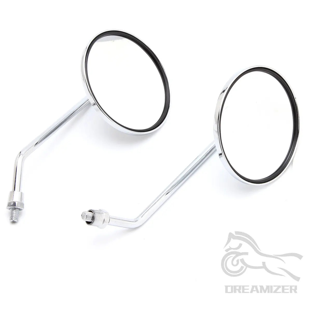 Universal 10mm Motorcycle Rearview Mirrors Scooter Chrome Round Side Mirror For Suzuki GN 125 Ya - Automotive LED Light