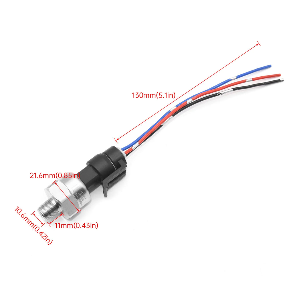 Customized 145Psi / 215Psi/ 300Psi/500Psi Oil Pressure Transducer Transmitter Sensor DC 5V 1/8NP - Automotive LED Light