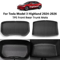 Car Front Rear Trunk Mats For Tesla Model 3+ Highland 2024-2026 TPE Lower Trunk  for Tesla Model 3 2024-2026 - Automotiv