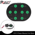 Universal 12V 8 Tones Musical Air Horn Electric Snail Horn 8 Sounds Musical Horn For Car Vehicle - Automotive LED Light