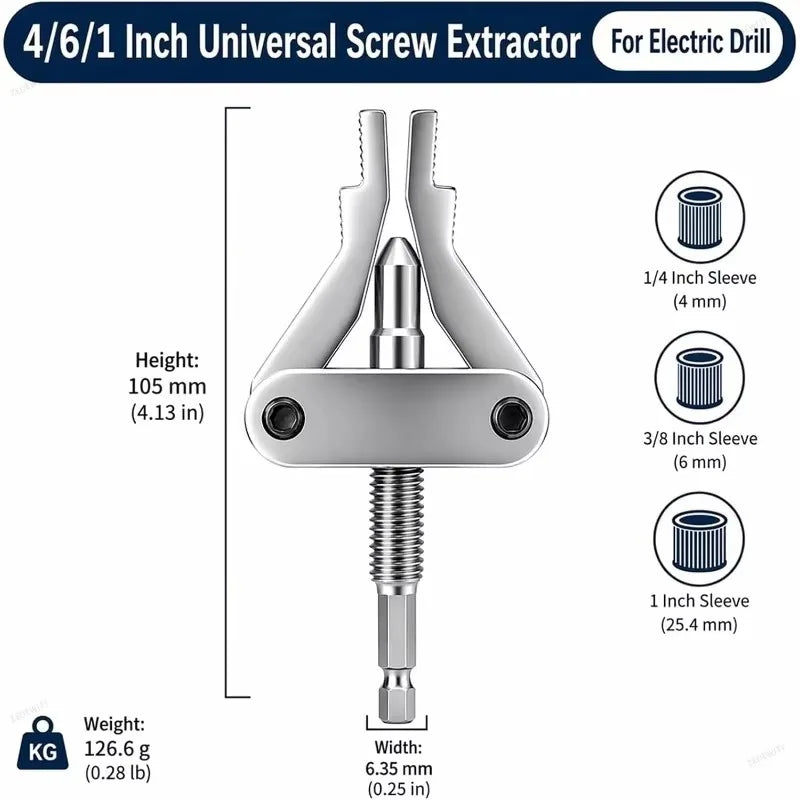 Faucet Valve Stuck Thread Insert Remover Universal Broken Pipe Extractor Hex Shank Drill Powered - Automotive LED Light